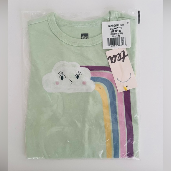 Tea Collection Rainbow Cloud Graphic Tee Size 9-12 Months NWT - Picture 3 of 4